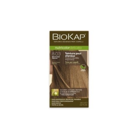 TEINTURE CHEVEUX 8.03 BLOND CLAIR NATUREL BIOKAP DELICATO